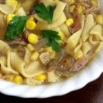 Easy Slow Cooker Chicken NOodle SOup is hearty and perfect for chilly evenings and busy lives. | www.realthekitchenandbeyond.com