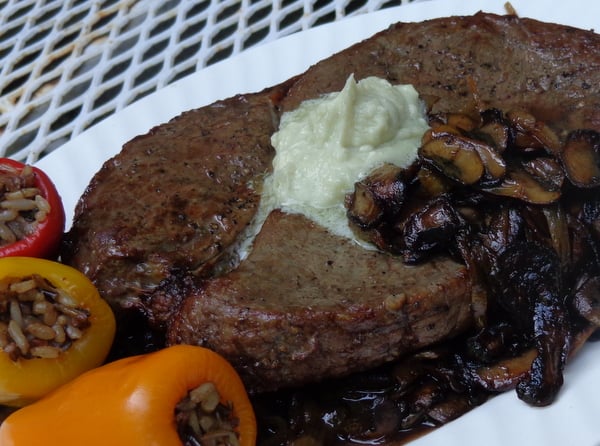 This melt in your mouth Black and Blue Steak starts with quality grassfed meat and ends with the perfect broiling technique. The rich burst of black peppercorn and smooth sharp blue cheese perfectly accent every bite while being kept simple and quick