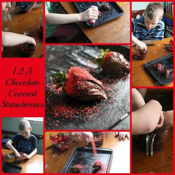 1, 2, 3 Chocolate Covered Strawberries