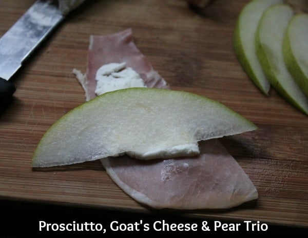 Prosciutto, Goat's Cheese and Pear Trio
