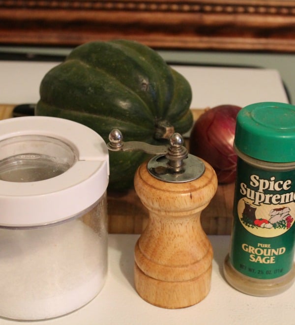 ingredients for slow cooked sage chicken with acorn squash