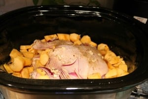 sage chicken with acorn squash in slow cooker