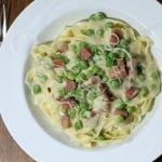 Peas and Prosciutto with White Sauce