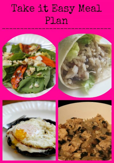 Take it easy meal plan with meal pictures