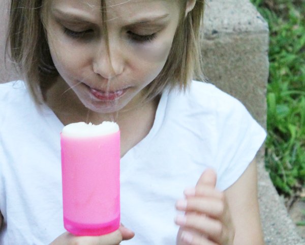 girl with key lime popsicle