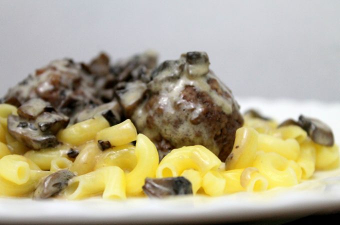 Jarlsberg Stuffed Meatballs with Mushroom Soup | www.realthekitchenandbeyond.com