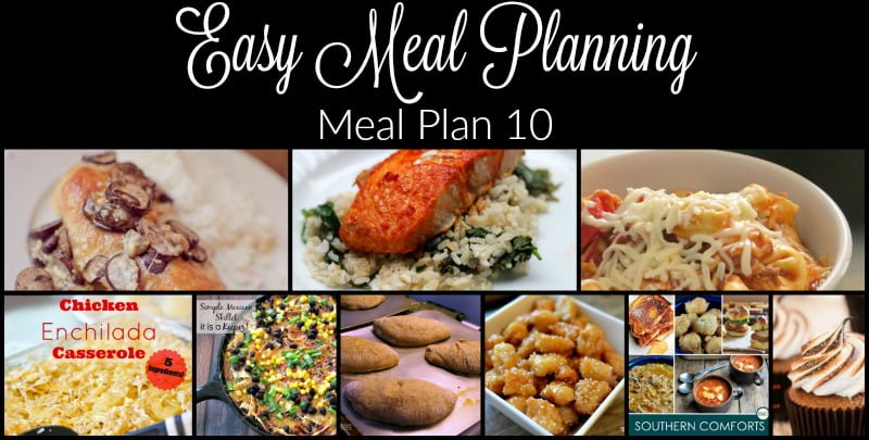 Easy Meal Planning Meal Plan 10 Wide
