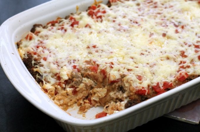 Mexican Beef and Rice Layered Casserole