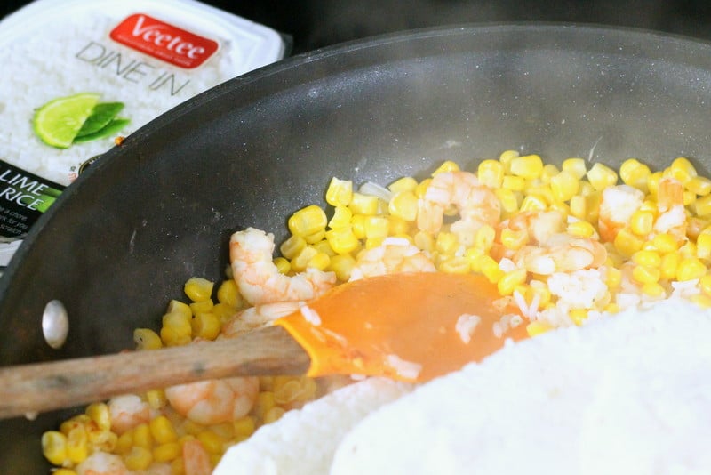 Lime Shrimp, Corn, and Rice Skillet Easy Recipe