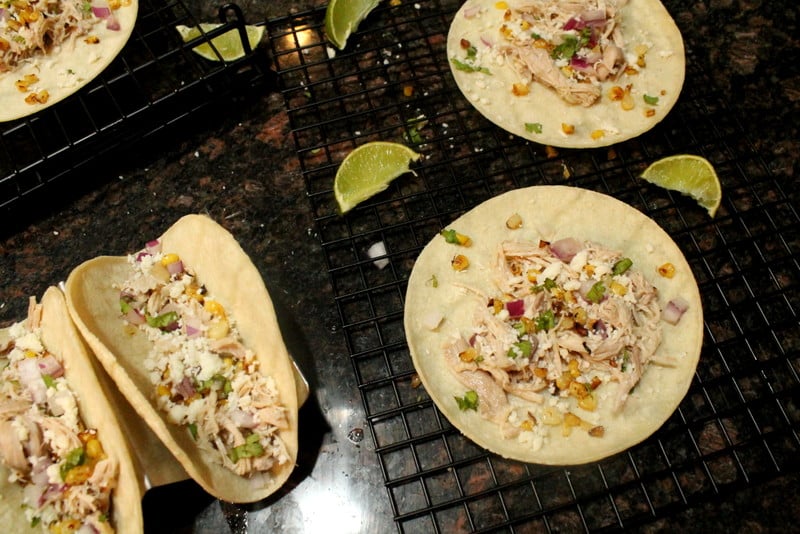 Garlic Lime Chicken and Corn Tacos