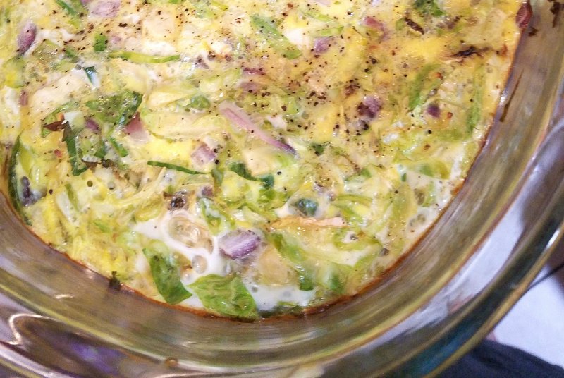 Brussels Sprouts and Onion Egg Bake Recipe 2