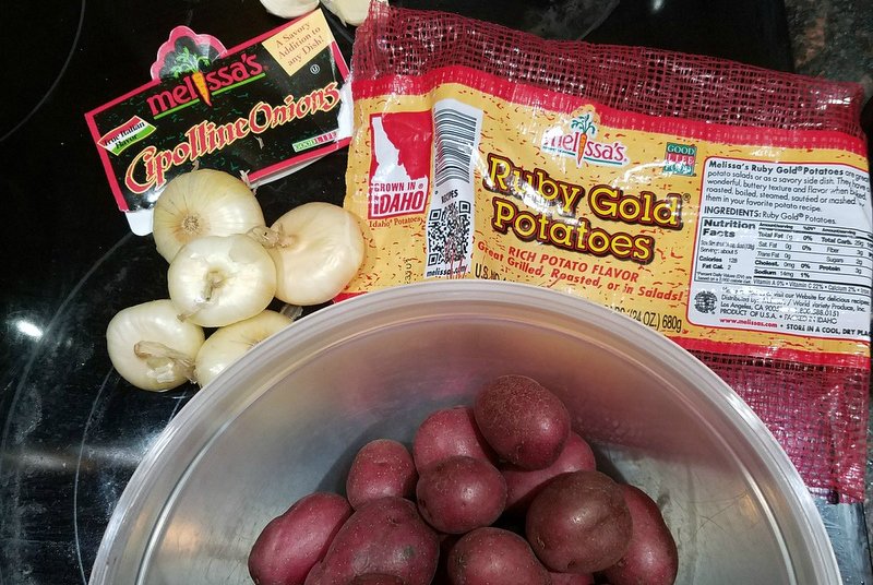 balsamic potatoes and bacon produce