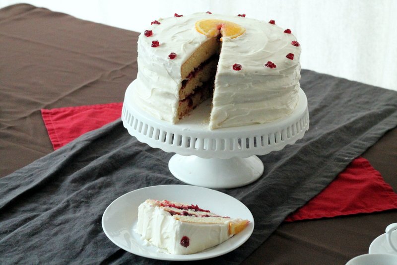 cranberry orange cake recipe slice
