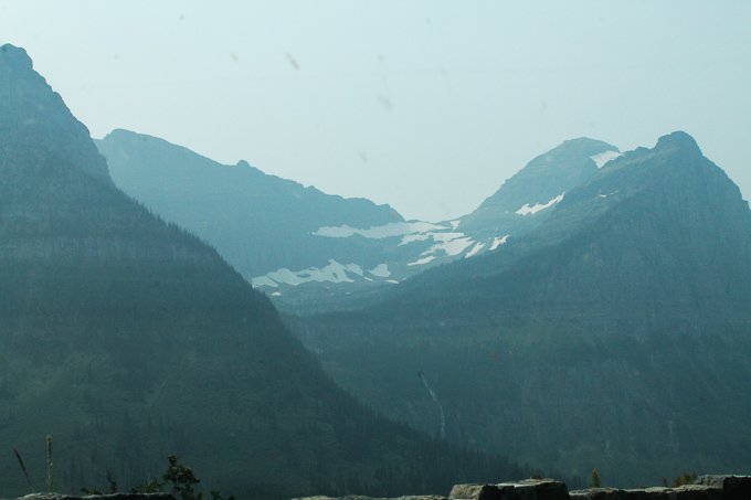 Glacier National Park snow on mountain