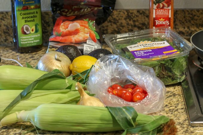Garlic Sriracha Shrimp Salad Ingredients